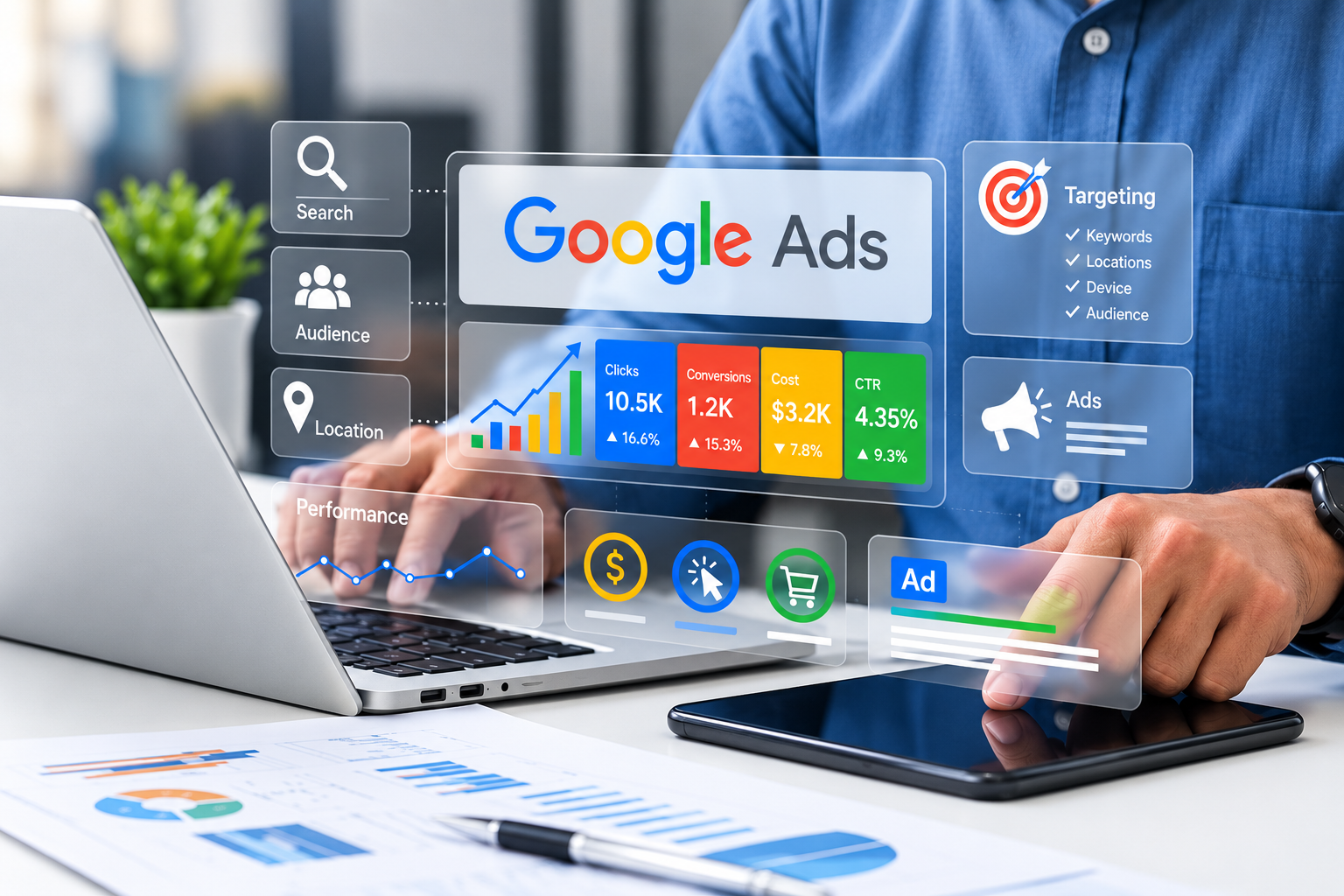 Google Ads campaign management and digital marketing analytics